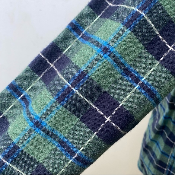 J Crew Wool Flannel Plaid Suede Elbow Patch Oxford Button Up Shirt - Picture 5 of 15